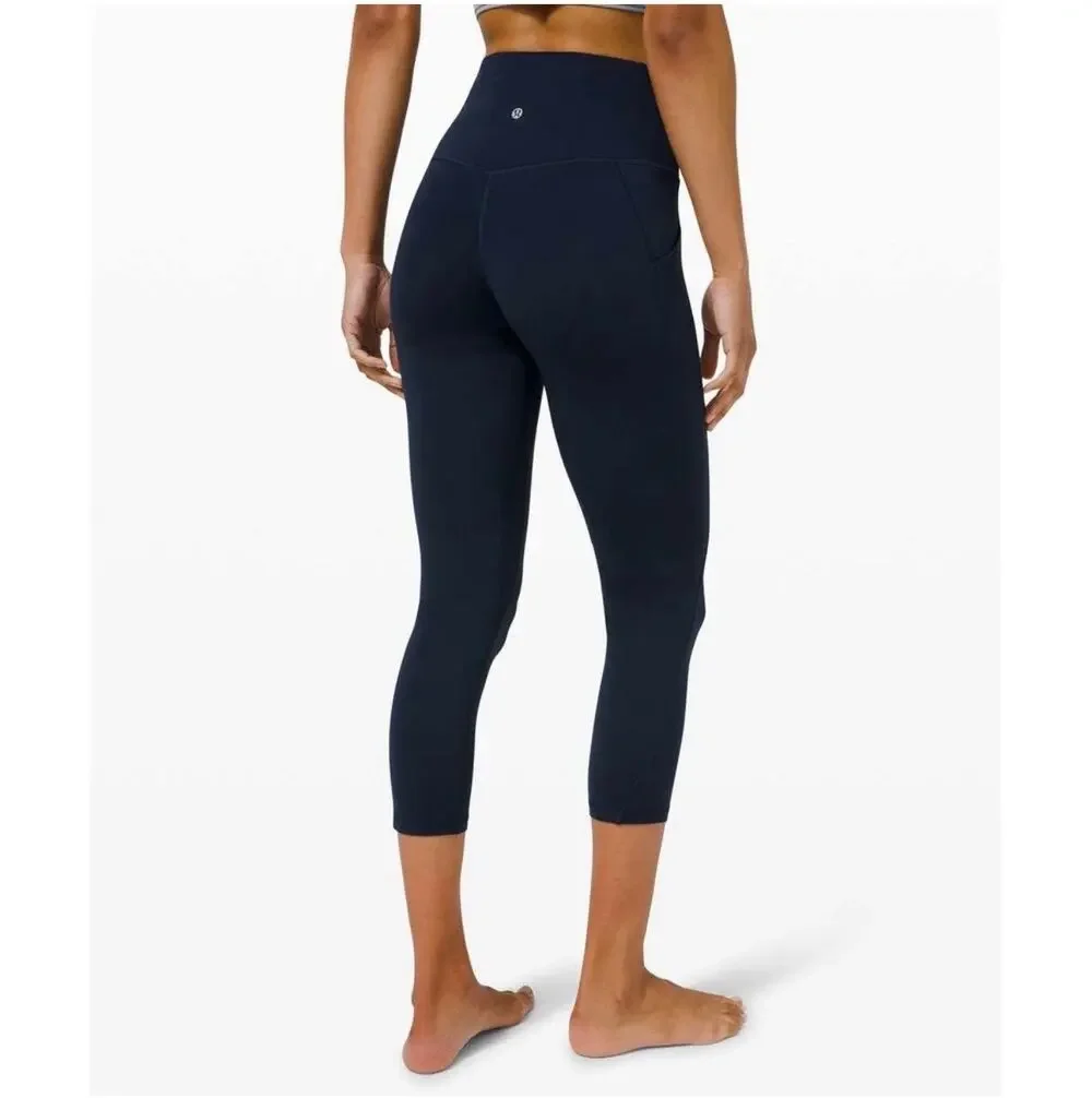 Lululemon Leggings Womens 12 Blue Align High Rise Crop Pockets 23